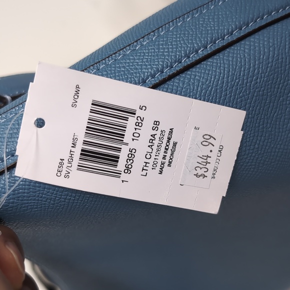 Coach CE584 Clara Leather Shoulder Crossbody Bag Silver/Light Mist (Firm Price) - Picture 16 of 16